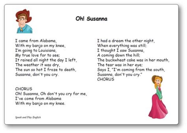 Oh! Susanna Lyrics